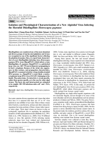 Isolation and Physiological Characterization of a New Algicidal Virus