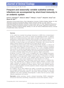 Frequent and seasonally variable sublethal anthrax infections are