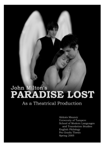 John Milton`s Paradise Lost as a Theatrical Production
