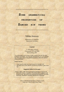 some grammatical properties of samoan kin terms