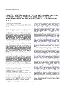 indirect projections from the suprachiasmatic nucleus to major