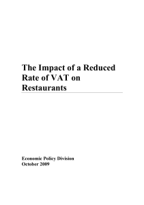 The Impact of a Reduced Rate of VAT on Restaurants 3