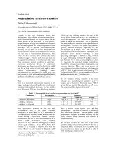 Micronutrients in childhood nutrition