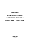 Persecution: a crime against humanity in the Rome Statute of the
