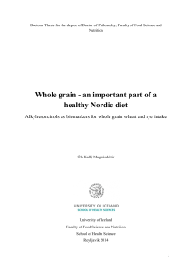 Whole grain - an important part of a healthy Nordic diet