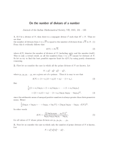 On the number of divisors of a number