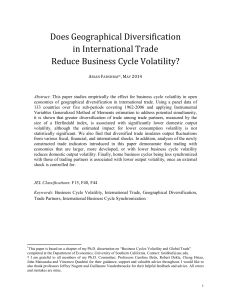 Does Geographical Diversification in International Trade Reduce