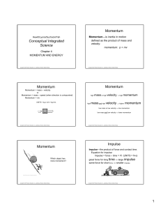 Conceptual Integrated Science Momentum Momentum Momentum