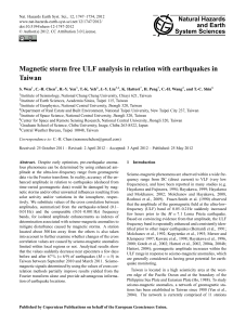 Magnetic storm free ULF analysis in relation with earthquakes in