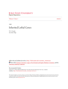 Inherited Lethal Genes - Iowa State University Digital Repository