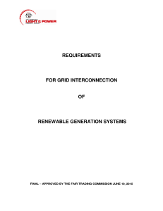 requirements for grid interconnection of renewable generation systems
