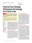 Point-of-Care Testing: Millennium Technology for Critical Care