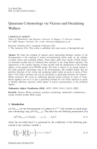 Quantum Cohomology via Vicious and Osculating Walkers