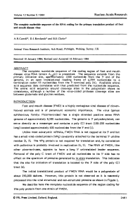 The complete nucleotide sequence of the RNA coding for the