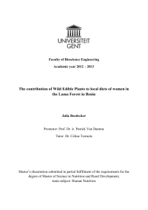The contribution of Wild Edible Plants to local diets of women in the