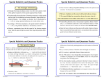 Special Relativity and Quantum Physics Special Relativity and