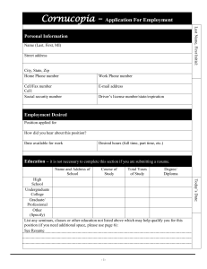 Employment Application