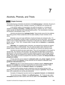 Alcohols, Phenols, and Thiols