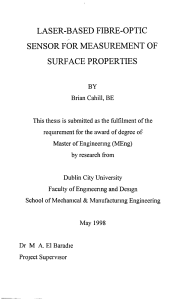 laser-based fibre-optic sensor for measurement of surface properties