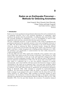 Radon as an Earthquake Precursor – Methods