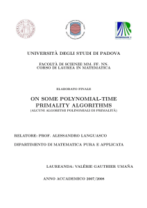 On some polynomial-time primality algorithms