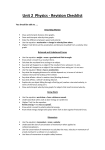 Unit 2 Physics - Revision Checklist