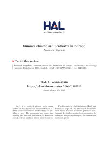 Summer climate and heatwaves in Europe