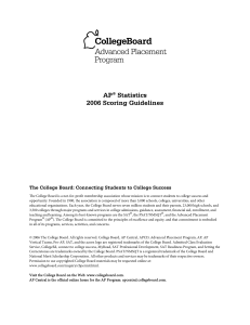 AP® Statistics 2006 Scoring Guidelines - AP Central