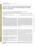 Growth of Human Tumor Cells in Macroporous Microcarriers Results