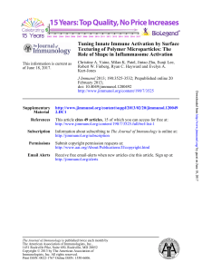 The Tuning Innate Immune Activation by Surface