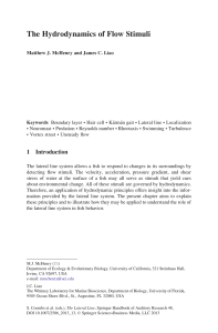 The Hydrodynamics of Flow Stimuli - McHenry Lab