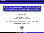 Stability Analysis of Mean-CVaR Investment Model with Transaction