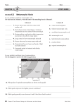 SECTION 6.3 Metamorphic Rocks