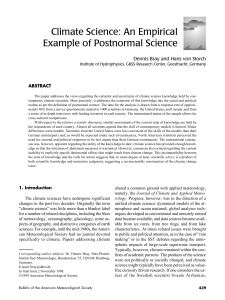 Climate Science: An Empirical Example of Postnormal Science
