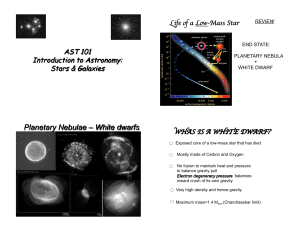 Planetary Nebulae – White dwarfs