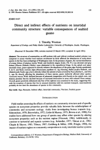 Direct and indirect effects of nutrients on