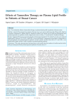 Effects of Tamoxifen Therapy on Plasma Lipid Profile in