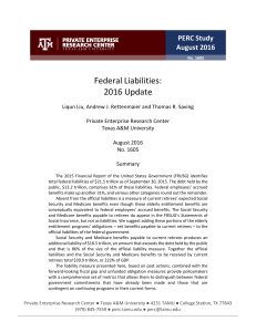 Federal Liabilities: 2016 Update - Private Enterprise Research Center