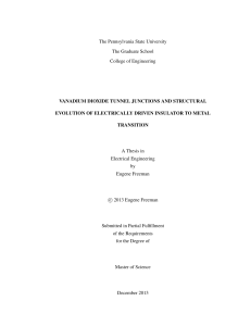 VANADIUM DIOXIDE TUNNEL JUNCTIONS AND STRUCTURAL