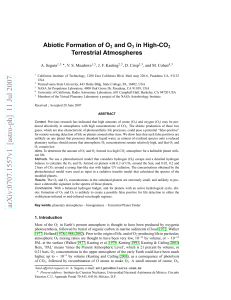 Abiotic formation of O2 and O3 in high