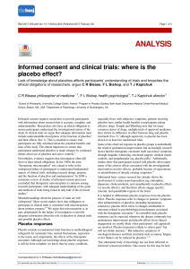 Informed consent and clinical trials: where is the placebo effect?