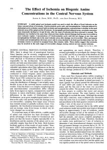 The Effect of Ischemia on Biogenic Amine Concentrations in