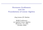 Hermann Grassmann and the Foundations of Linear Algebra