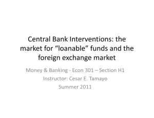 Central Bank Interventions: the market for “loanable” funds and the