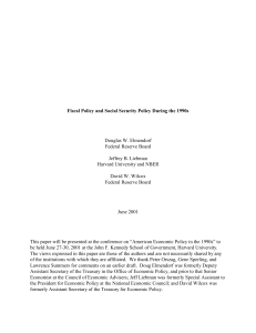 Fiscal Policy and Social Security Policy During the 1990s Douglas