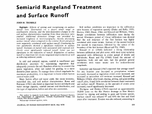 Semiarid Rangeland Treatment and Surface Runoff