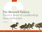 The Maxwell Fallacy: There`s More to Leadership than Influence