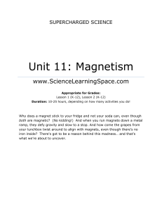 Unit 11: Magnetism - Science Learning Space1