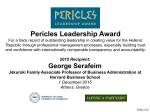 Pericles Leadership Award: Starting a "Super Boost"