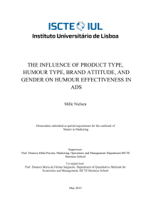 the influence of product type, humour type, brand attitude, and
